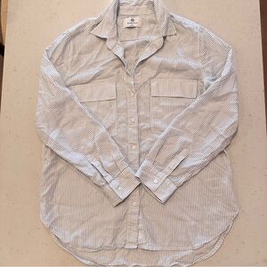 Aritzia Babaton Relaxed Utility Button Down Shirt Stripe Size Medium